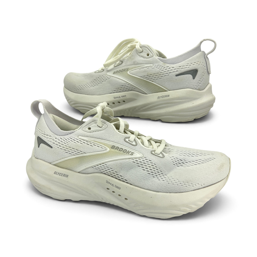 Brooks Glycerin 22 White Grey Running Shoes Women's 8.5 B 1204341B151